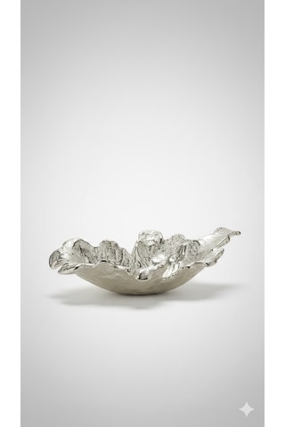 Fıny Dekoratıf Tabak Sılver 33x19x9 Cm