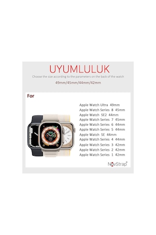 Apple Watch Series 5 44mm Ile Uyumlu Kordon Alpine Loop Tasarım Kordon Kayış
