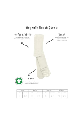 Melonika Kaymaz Basic Külotlu Çorap 50501 Ekru Çok Renkli