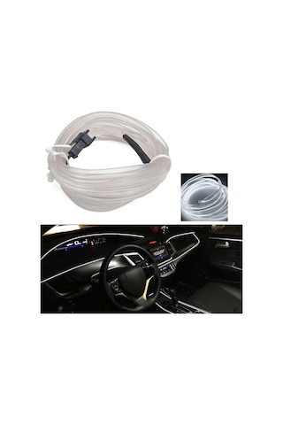 Cbtx Araba Dekorasyonu İçin 5m Usb Araç İç El Şerit Işığı Sürücülü Ortam Işığı Parlayan Halat Işıkları - Beyaz