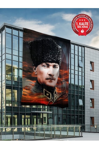 Atatürk Bayrağı 100x150 Cm - Raşel Kumaş 1. Kalite No4 100 x 150 CM