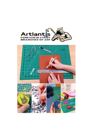 Kesim Matı A4 Kretuar Seti Ve Çelik Cevel 30 Cm 1 Adet 22x30 Cm Çift Taraflı Çizim Matı Kesme Madı Kesim Tablası Kesim Altlığı