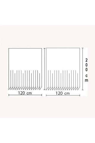 Banyo Perdesi 2x120x200 Çift Kanat Duş Perdesi Halka Hediyeli Duşakabin Perdesi 2108 Beyaz