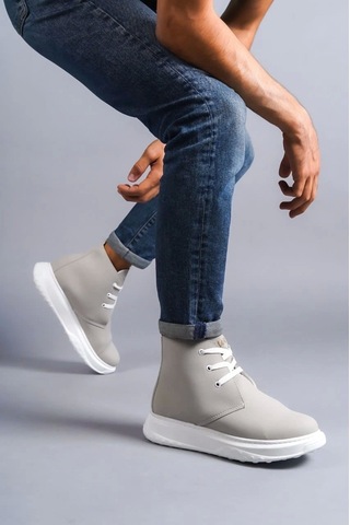 Slw204 Franca Bağcıklı Süet Erkek Spor Bot Bt Gri Gri