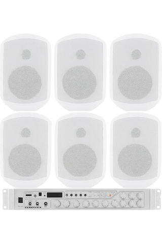 Luxury, Üst Segment 6 Hoparlör 1 Anfi Mağaza Ses Sistemi, Kafe Ses Sistemi, Cami Ses Sistemi, Restorant Ses Sistemi, Profesyonel Ses Ve Ananos Sistemi