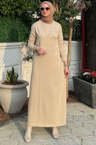 Rabia Şamlı Samanyolu Taş Triko Elbise Normal