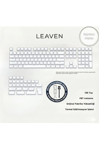 Mekanik Klavye Crystal Jelly Keycap -136 Tuşlu Yarı Saydam Rgb Tuş Takımı Beyaz
