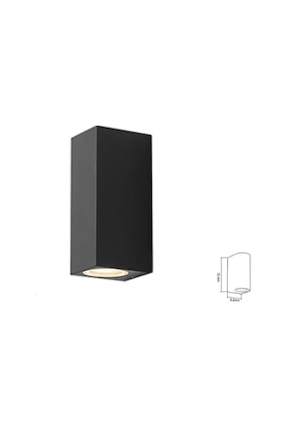 Çift Yönlü Kare Plastik Siyah Duvar Aplik Siyah