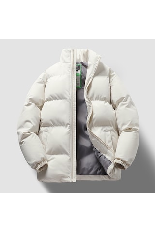 Kışlık Erkek Dış Giyim, Erkek Ve Kadın Pamuklu Dolgulu Ceketler, Trend Marka, Kalınlaştırılmış Çift Pamuklu Dolgulu Ceketler Beyaz