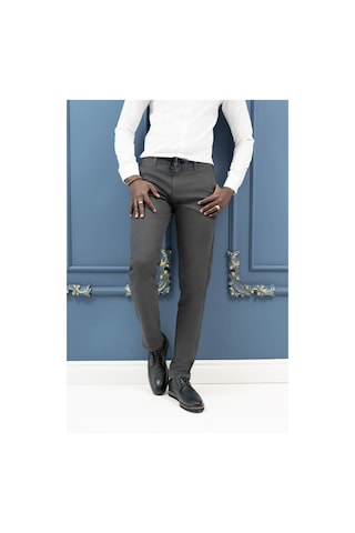 Perpant Slimfit Beli İplikli Pamuklu Gabardin Kışlık Jogger Pantolon Antrasit