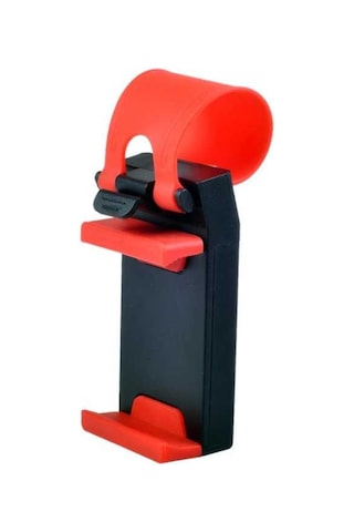 Zore Araç Direksiyon Telefon Tutucu-Siyah-Kırmızı-Siyah-Kırmızı