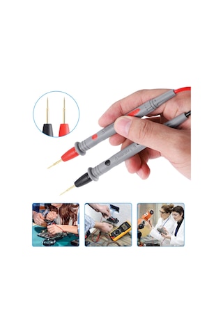 Kablo Klipsi İle-1 Çift Evrensel Prob Testi, Dijital Multimetre İğne Ucu Metre Çoklu M Cihazı Kurşun Probu Tel Multimetre 42226512