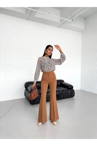 Modasize I Spanyol Paça Pantolon Kahve
