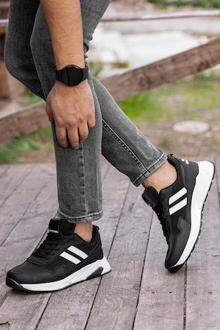 Gordon Günlük Ortopedik Erkek Sneaker Spor Ayakkabı Siyah-beyaz