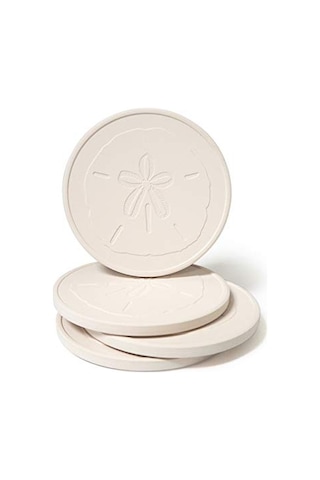 Coasterstone "ec900 Emici Altlık, 4 1/4 İnç," Kum Dollar, Set 4 Çok Renkli