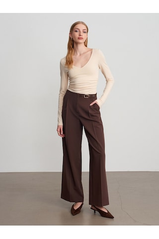Dilvin 72662 Orta Bel Kemerli Pantolon-kahve