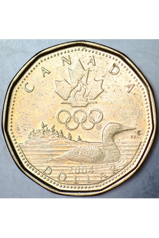 Kanada 1 Dolar 2004 Hatıra-yaz Olimpiyatları. Kraliçe Elizabeth 26,5 Mm.
