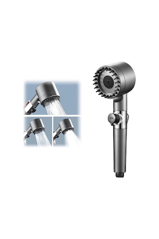 2023 Yeni Masaj Duşu Üç Ayarlanabilir Filtreli Duş Başlığı Modu Duş Başlığı Ve Hortumu Tıkanma Önleyici Nozul Ve Pp Pamuklu Filtreli Duş Başlığı Gri