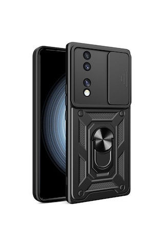 Honor 70 Kılıf Sürgülü Tank Zırh Yüzüklü Mıknatıslı Standlı Kapak S-vega