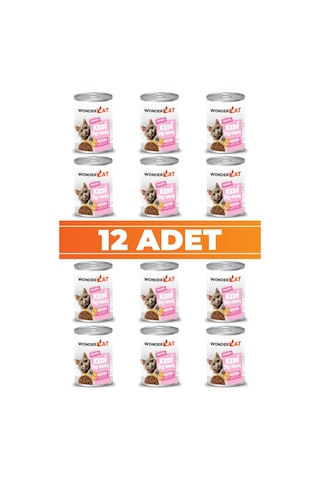 Wondercat Tavuklu Yavru Kedi Konservesi 400gr X 12 Adet