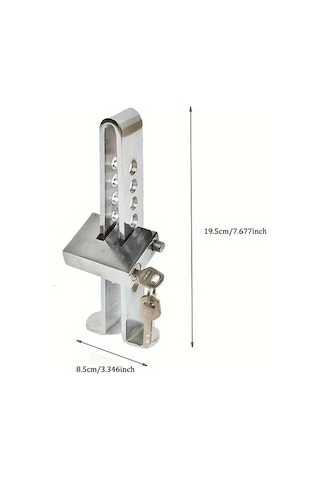 Elmpaly 8 Delikli Araç Çalınma Önleyici Fren Debriyaj Kilidi Paslanmaz Fren Pedal Kilit Emniyet Aracı 3 Anahtarlı