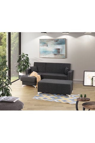 Azra Yatak Köşe Koltuk Takımı Sandıklı Tam Ortopedik + Puf 155 x 220 CM