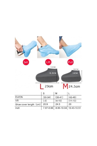 Silikon Ayakkabı Kılıfı Kaymaz Su Kir Geçirmez Beyaz M Beden