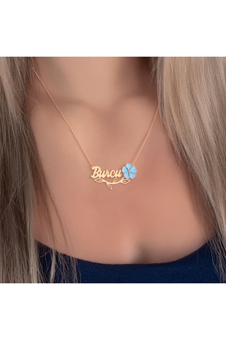 Unutma Beni Çiçeği İsimli Rose Gümüş Kolye Rose