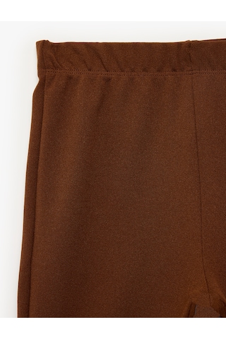 Koton Yırtmaç Detaylı Slim Fit İspanyol Paça Tayt Kahverengi 7wkg40173ak Kahve