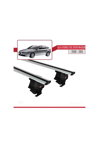 Alfa Romeo 159 Sportwagon 2006-2013 Arası İle Uyumlu Ace-4 Ara Atkı Tavan Barı Gri