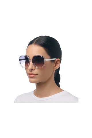 Okkia Anna Butterfly Güneş Gözlüğü Transparan Beyaz / Siyah Lens Beyaz