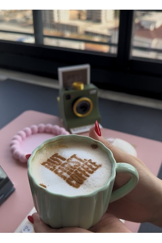 Sincara Home Coffee Print Kahve Üzeri Desen Yapma Makinesi Latte Art Ve Kahve Köşesi Aksesuarı 3d Baskı Kahve Sunumuna Yeni Bir Devrim Kırmızı - Sarı