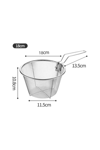 Skycity 16 Cm Çelik Kızartma Sepeti - Sebze Meyve Süzme Ve Kızartma Filtresi Gümüş