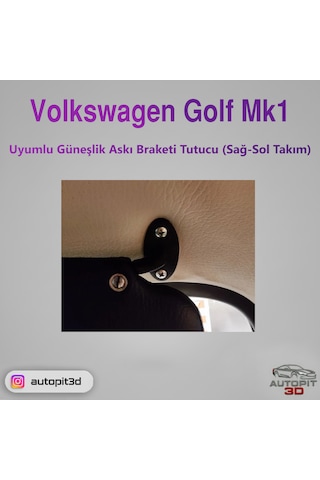 Volkswagen Golf Mk1 Uyumlu Güneşlik Askı Braketi Tutucu Sağ-sol Takım