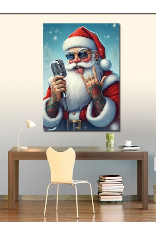 Kanvas Tablo Şarkı Söyleyen Noel Baba 50cmx70cm