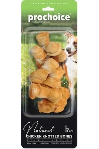 Prochoice Natural Chicken Knotted Bones Tavuk Etli Düğümlü Köpek Ödül Kemiği 7 Parça