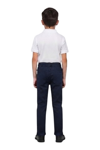Erdem Kıds Unisex Erkek Kız Çocuk Beli Lastikli Boru Paça Kanvas Keten Lacivert Okul Pantolonu Lacivert Lacivert