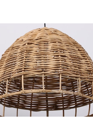 Bambu & Rattan Handmade Salon Yatak Odası Antre, Mutfak Dekoratif Sarkıt Avize, Aydınlatma 45x35-9025823774632