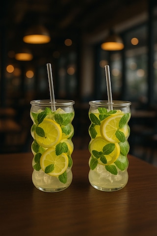 Wavecup Şeffaf Kapaklı Pipetli Cam Bardak Soğuk Kahve Limonata