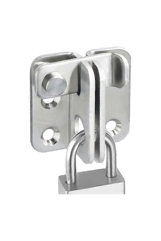 Sürgülü Kapı Kilidi Asma Kilit Mandallı Kapı Kilidi Tokalı Kilit Hırsızlık Önleyici Kanca, Fırçalanmış Paslanmaz Çelik Kaplama.