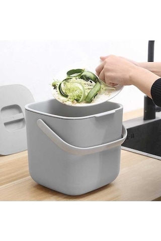 Tongxida Anasıniflı Mutfak Çöp Kutusu Kapaklı Basit Moda Sınıflandırma Çöp Kutusu Gri Gri