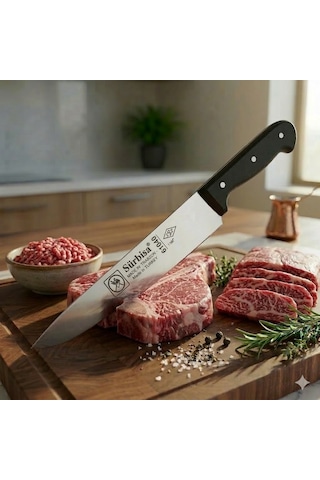 Sürmene Kasap Bıçağı Pimli Sap 28 Cm Kelle Kuşbaşı Kesim Kemik Sıyırma Doğrama Bıçağı Sürbisa 61040