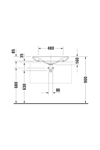 Duravit - Puravida Tezgah Üstü Lavabo 70 Cm Beyaz - 0369700000- Beyaz