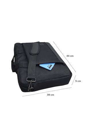 Gbmotion 3 Bölmeli Evrak Laptop El Omuz Çantası 17,3 İnç Siyah