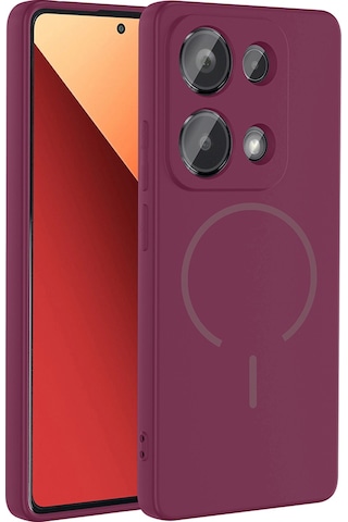 Xiaomi Redmi Note 13 Pro 4g Kılıf M-safe Şarj Özellikli Zore Meta Kapak Mürdüm