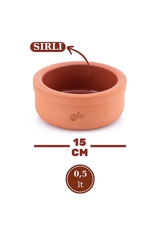 Elizi Çömlekleri 4 Adet Sırlı Toprak Güveç Kasesi, Fırın Sütlaç Yoğurt Kabı 4 Lü Set 4x500ml Sırlı Toprak