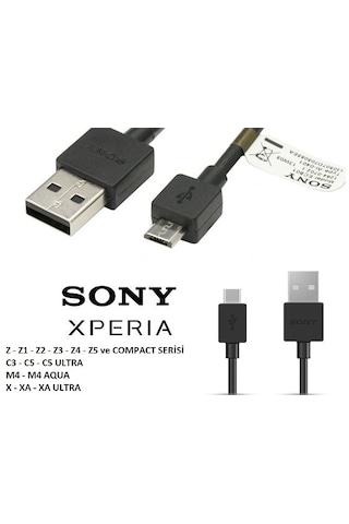 Sony Xperia Z Z1 Z2 Z3 Z4 Z5 Compact Şarj Ve Data Kablosu