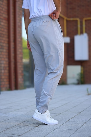 Erkek Açık Gri Eşofman Altı Fermuarlı Paça Kaliteli Paraşüt Kumaş Açık Gri