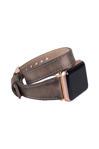 Apple Uyumlu Watch Deri Kordon 42-44-45mm Slim Dt V23ef Gri