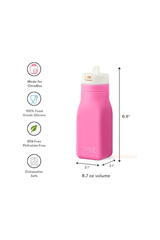 Omiebox - Omiebottle Bpasız Silikon Suluk Pembe Desenli